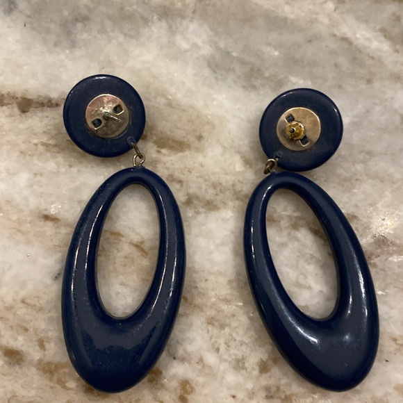 Navy earrings - Picture 2 of 2
